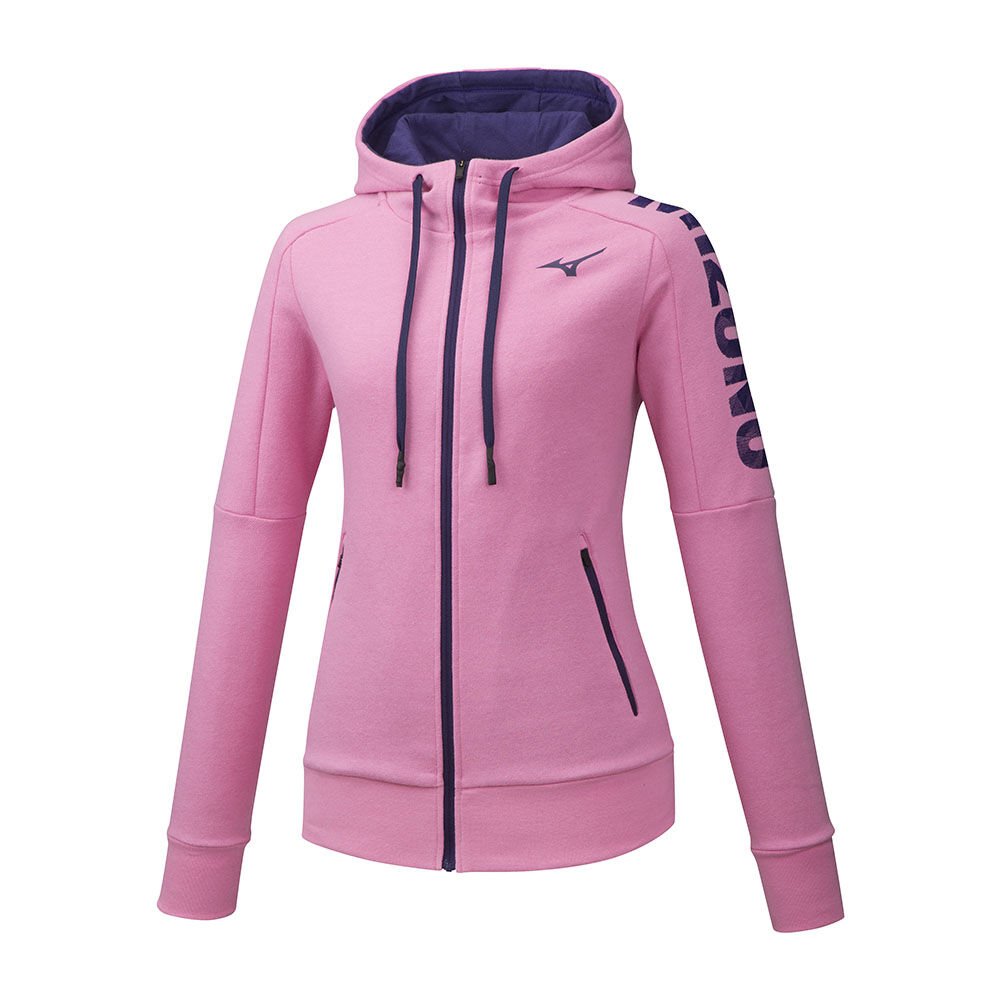 Moletom com capuz Mizuno Heritage Zip - Mulher - Rosa - FTQZV8163